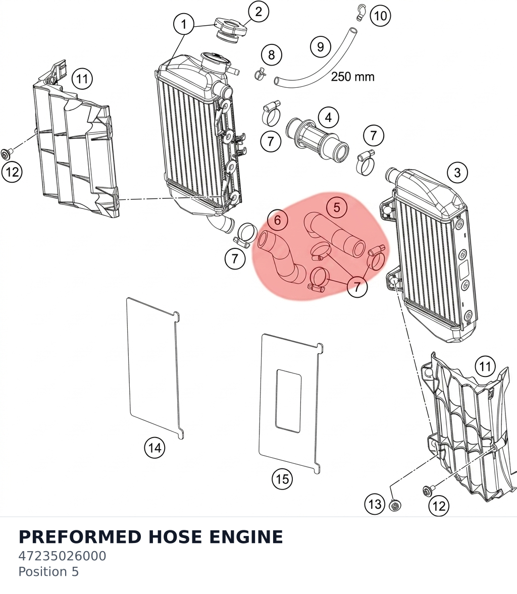 Diagram preview: PREFORMED HOSE ENGINE (47235026000)