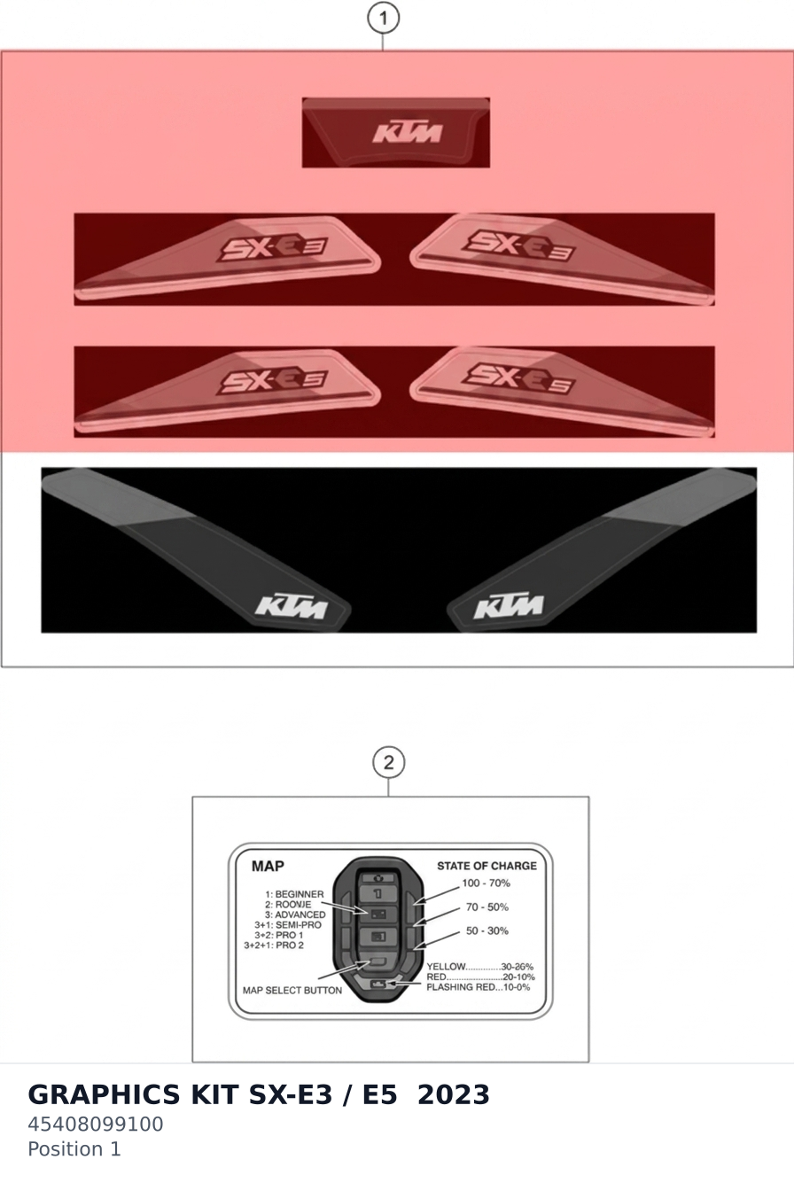 Diagram preview: GRAPHICS KIT SX-E3 / E5  2023 (45408099100)
