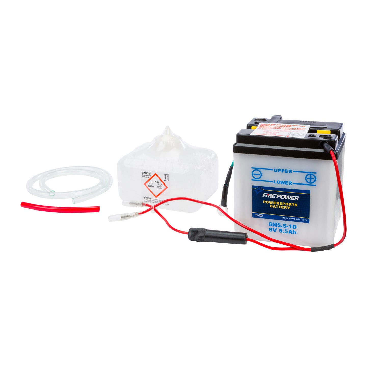 Fire Power 6V Standard Battery with Acid Pack 6N5.5-1D