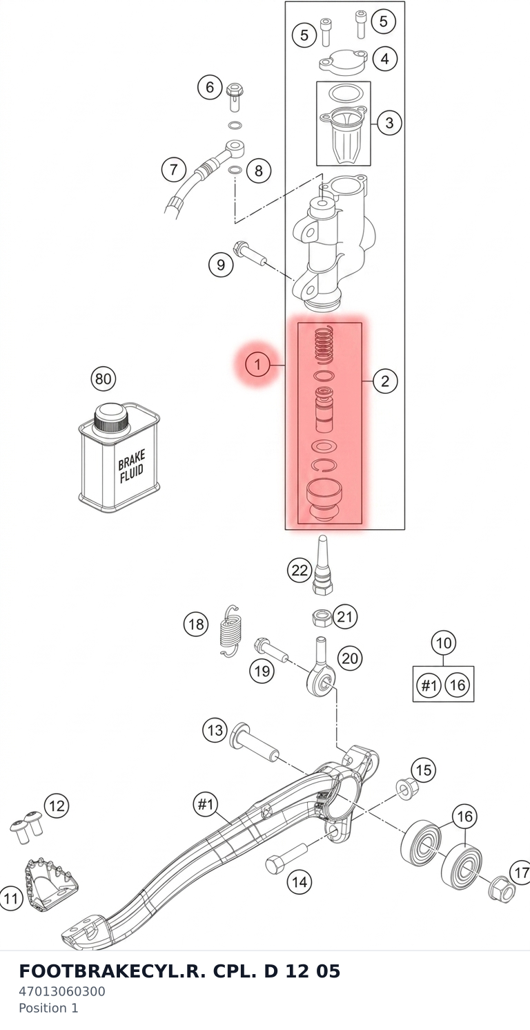 Diagram preview: FOOTBRAKECYL.R. CPL. D 12 05 (47013060300)