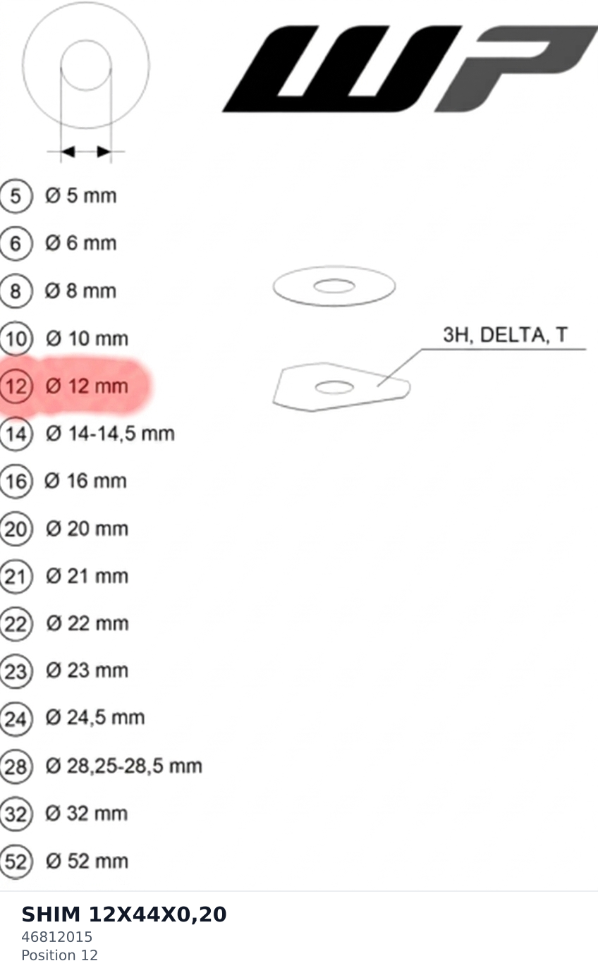 Diagram preview: SHIM 12X44X0,20 (46812015)