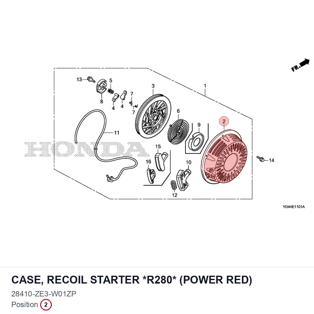 CASE, RECOIL STARTER *R280* (POWER RED)