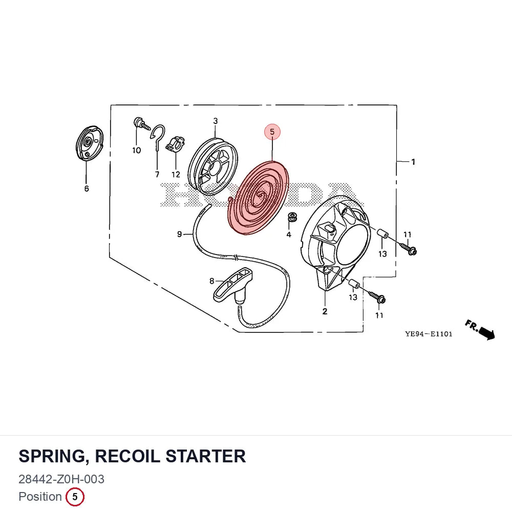 SPRING, RECOIL STARTER