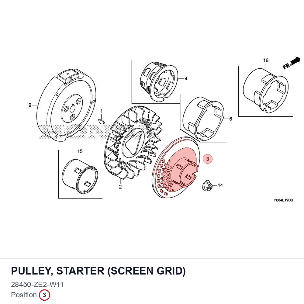 PULLEY, STARTER (SCREEN GRID)
