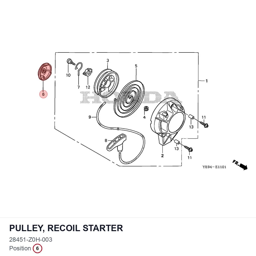 PULLEY, RECOIL STARTER