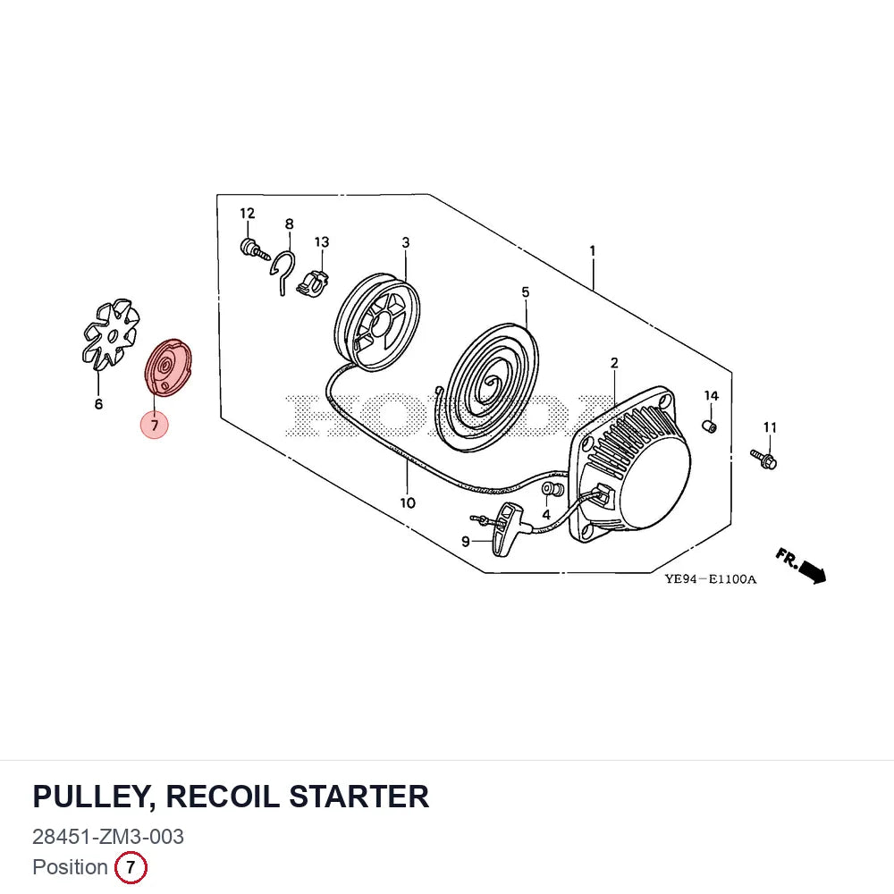 PULLEY, RECOIL STARTER