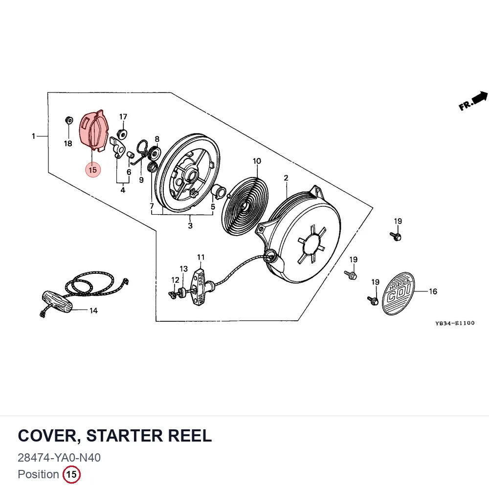 COVER, STARTER REEL