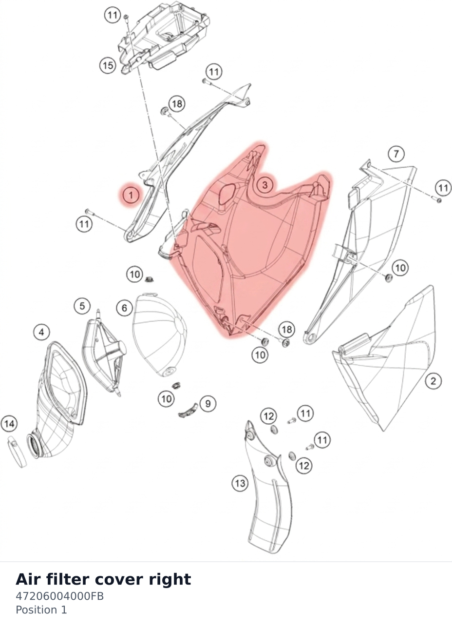 Diagram preview: Air filter cover right (47206004000FB)