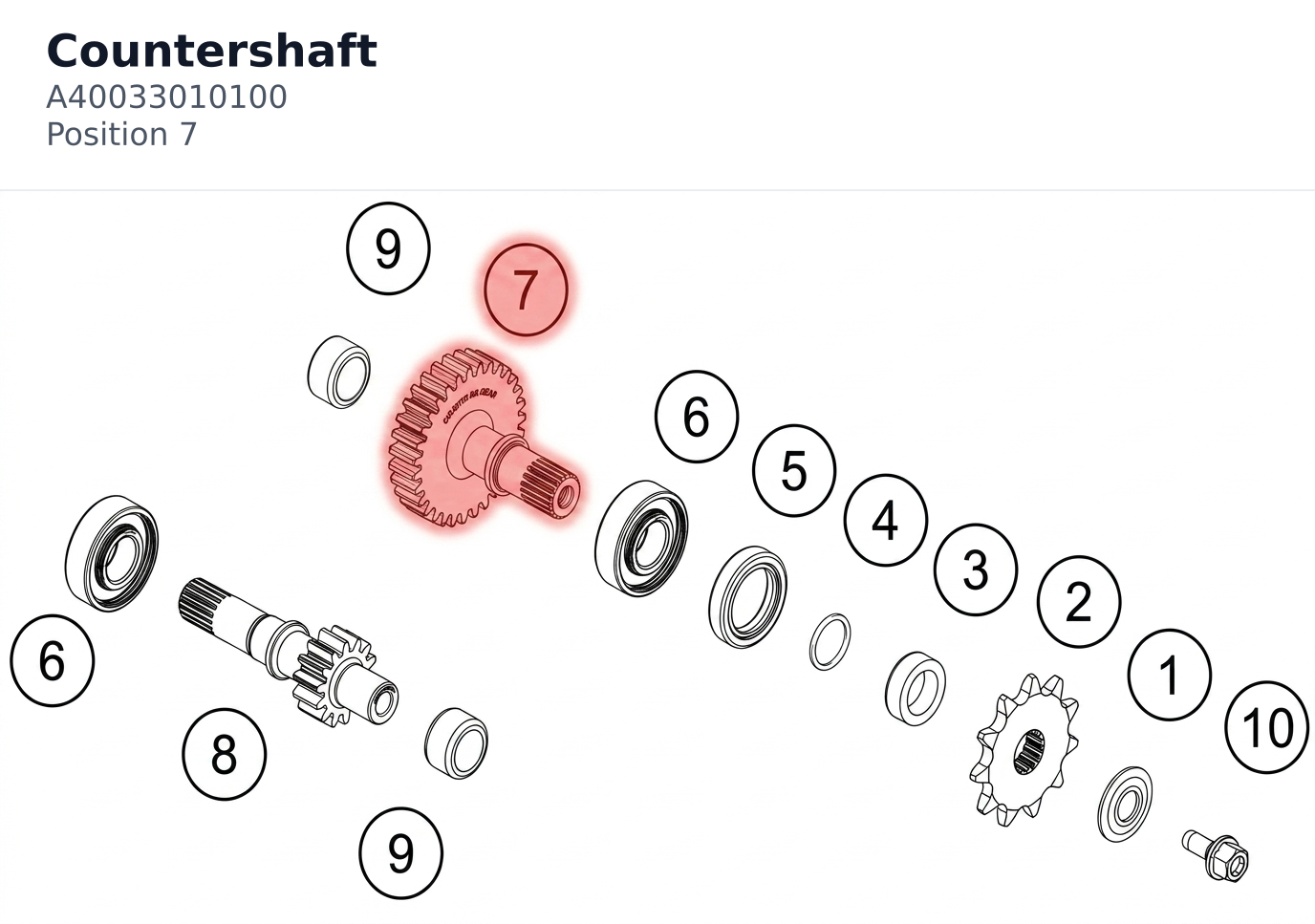 Diagram preview: Countershaft (A40033010100)
