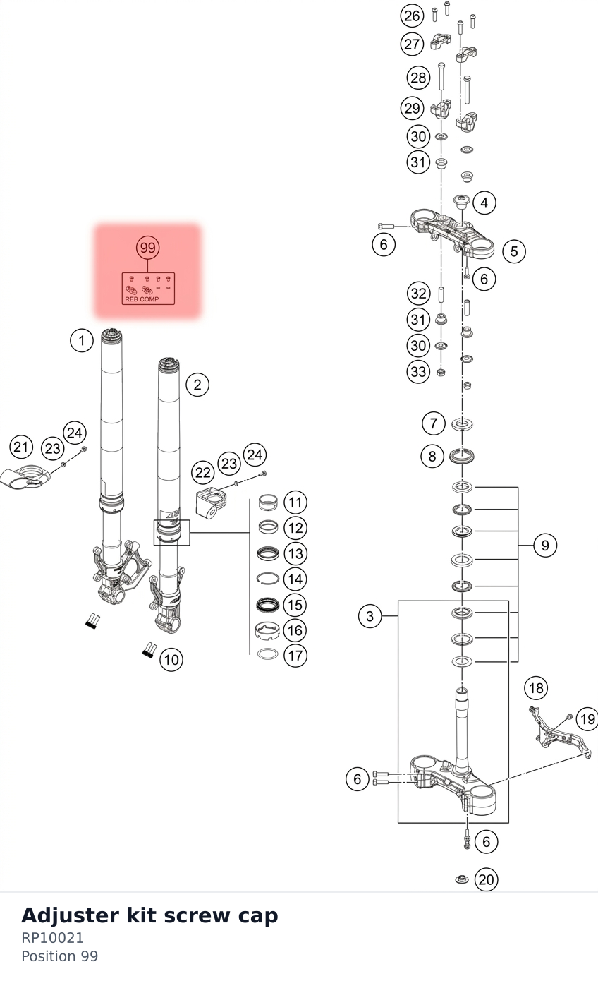Diagram preview: Adjuster kit screw cap (RP10021)