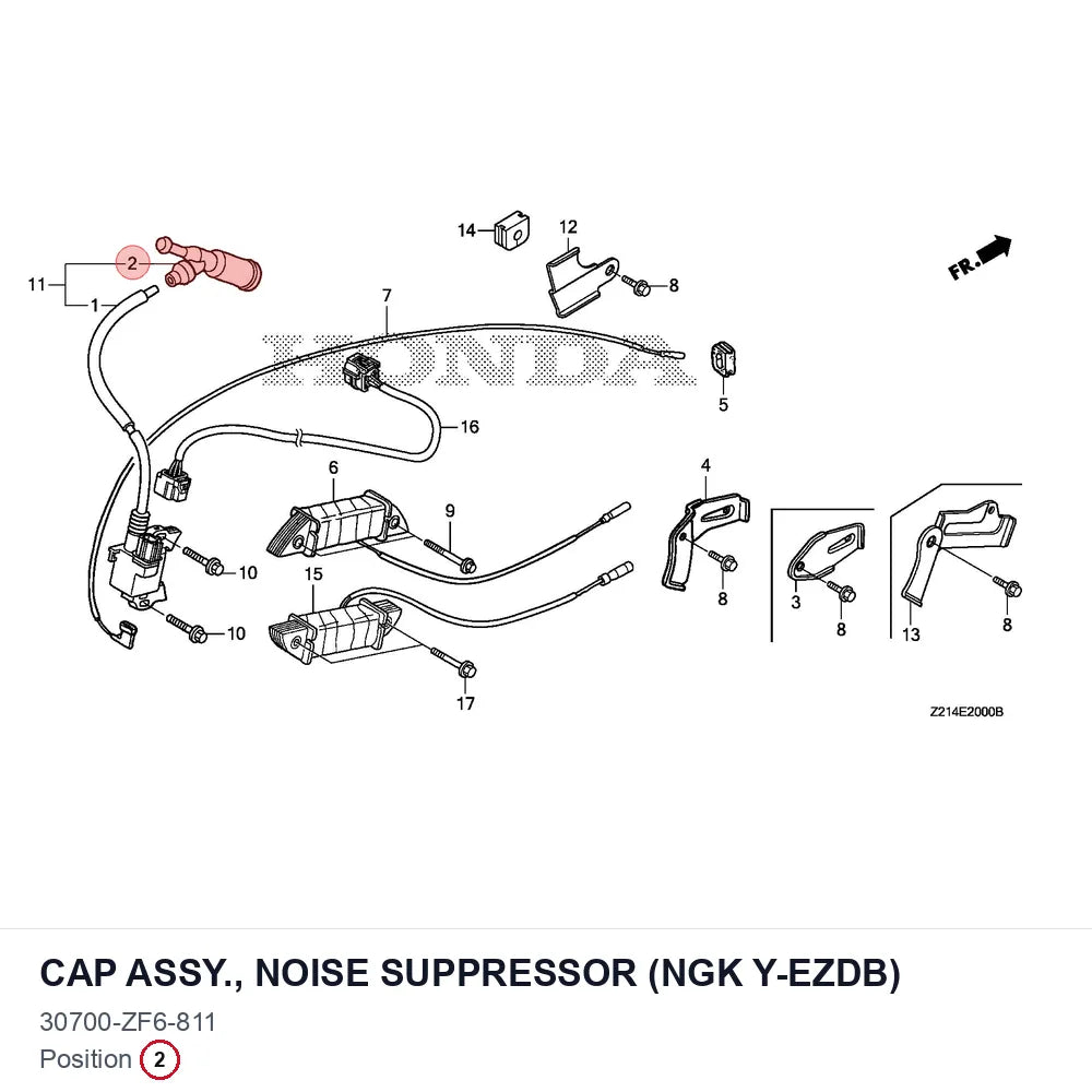 CAP ASSY., NOISE SUPPRESSOR (NGK Y-EZDB)