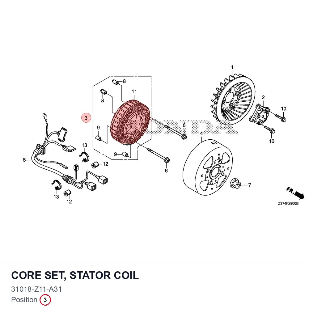 CORE SET, STATOR COIL