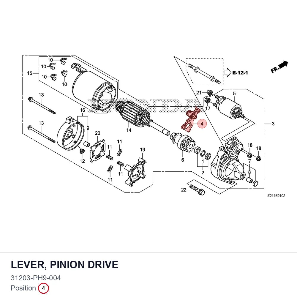 LEVER, PINION DRIVE