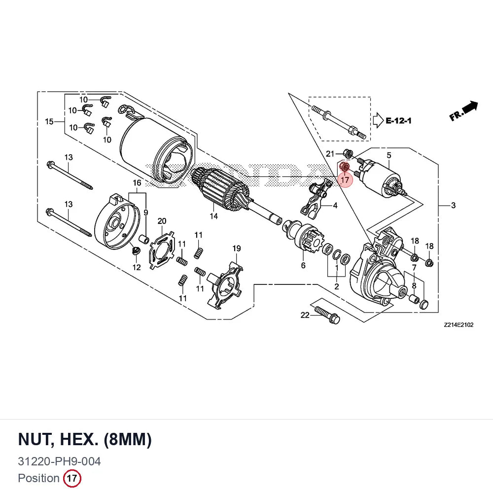 NUT, HEX. (8MM)