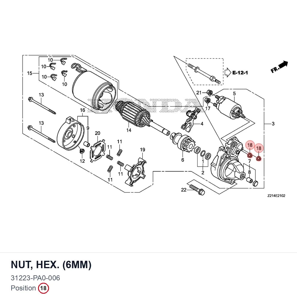 NUT, HEX. (6MM)