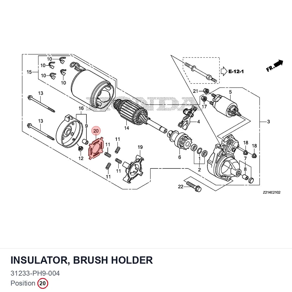 INSULATOR, BRUSH HOLDER