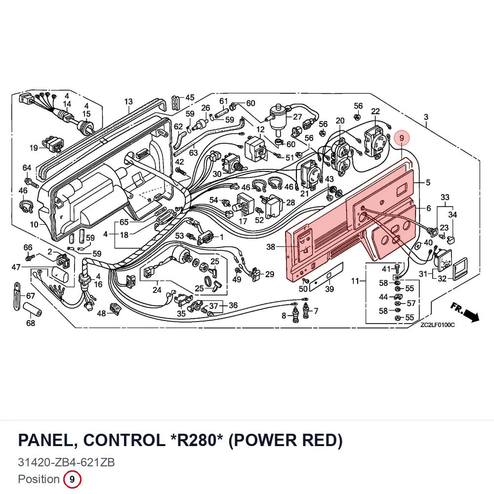 PANEL, CONTROL *R280* (POWER RED)