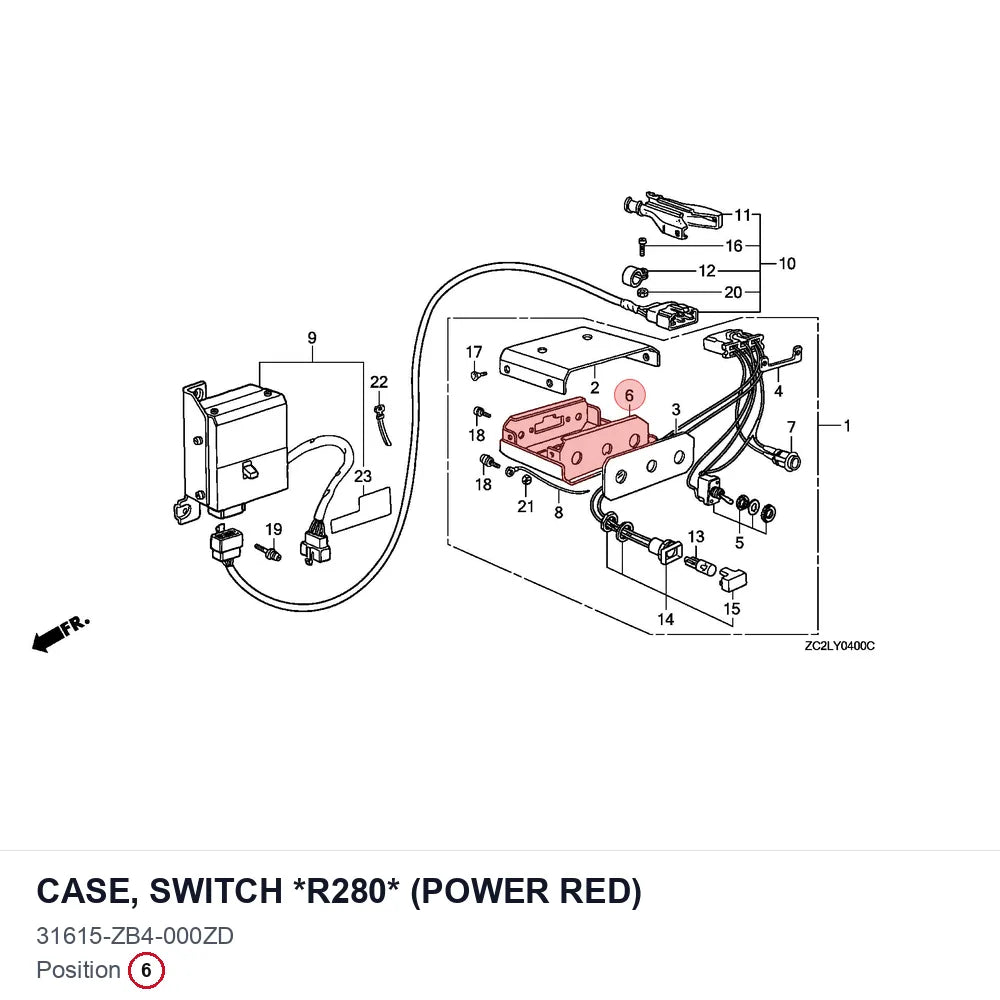 CASE, SWITCH *R280* (POWER RED)