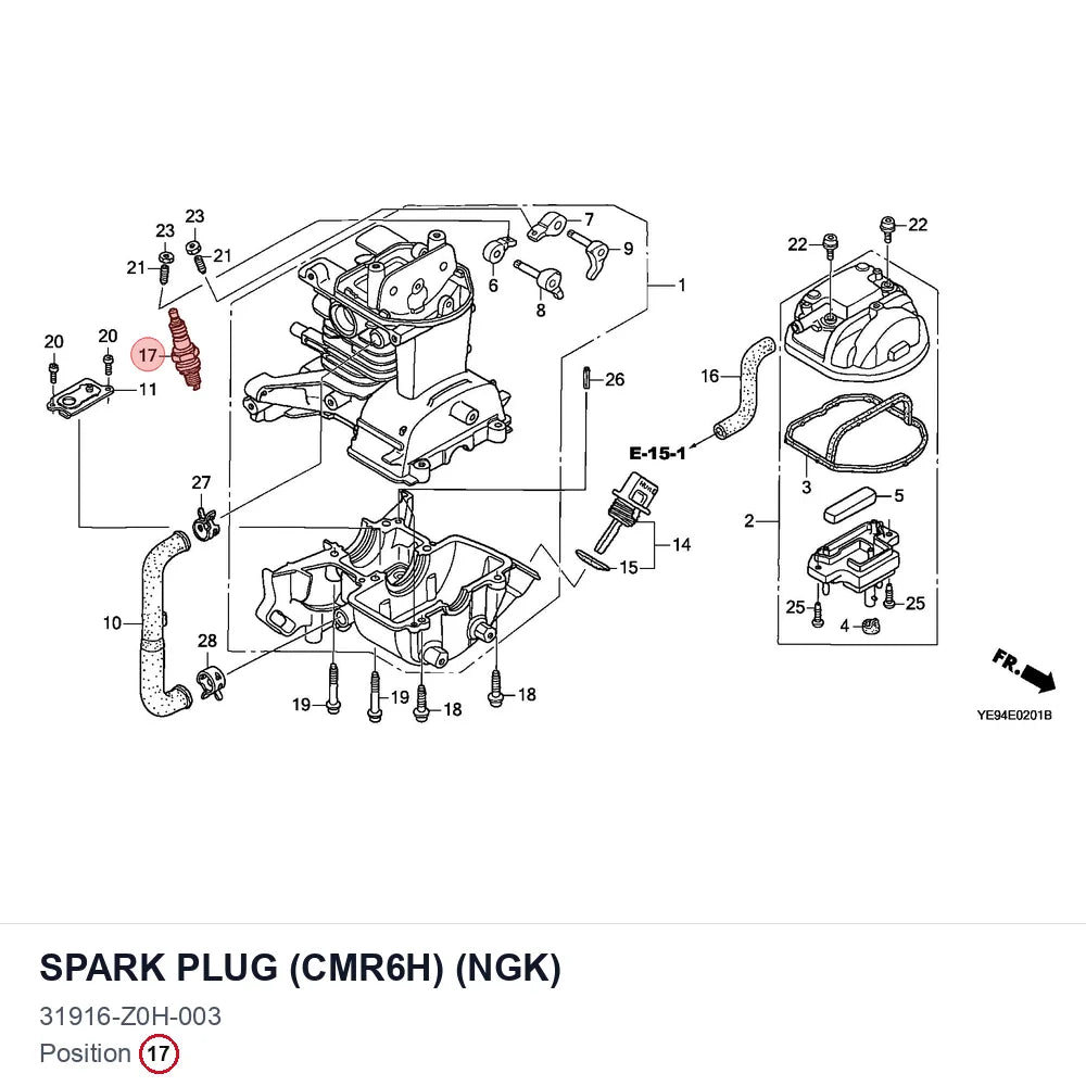 SPARK PLUG (CMR6H) (NGK)