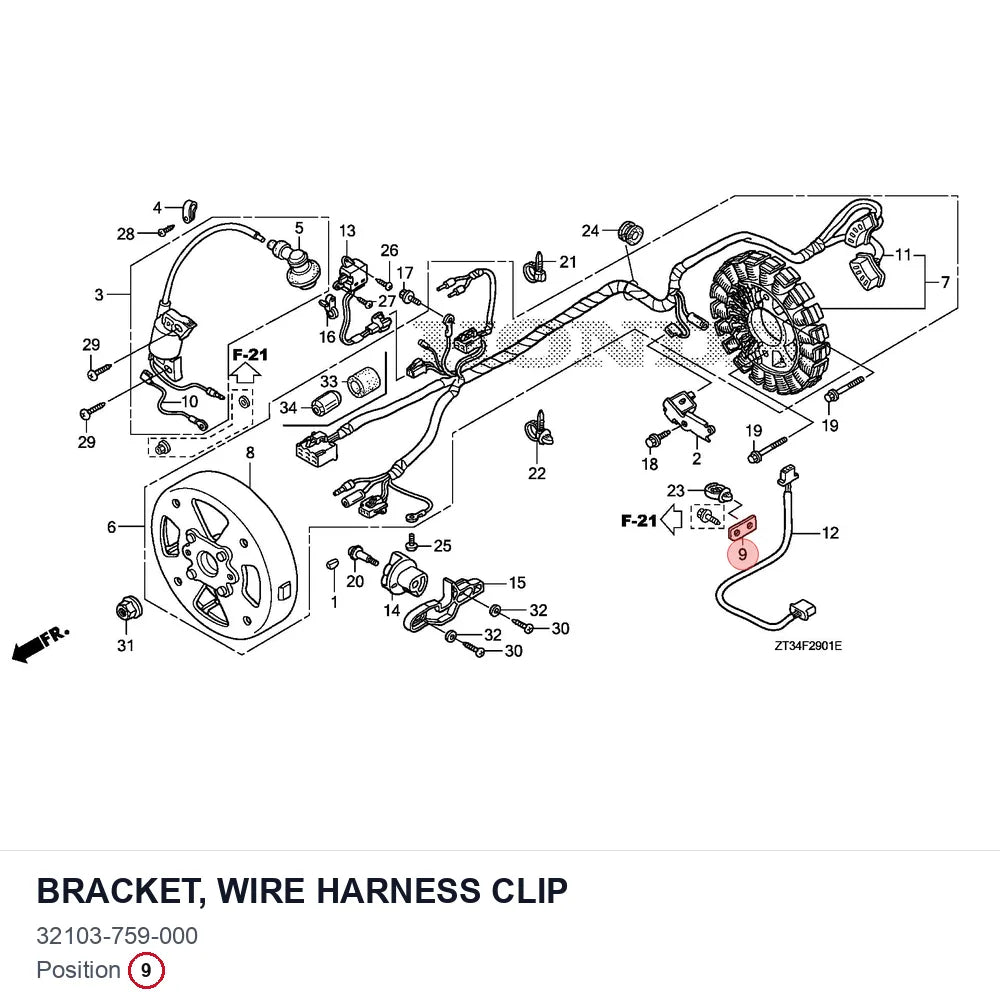 BRACKET, WIRE HARNESS CLIP