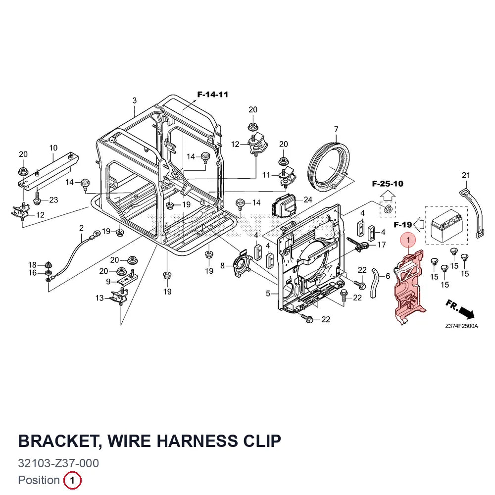 BRACKET, WIRE HARNESS CLIP