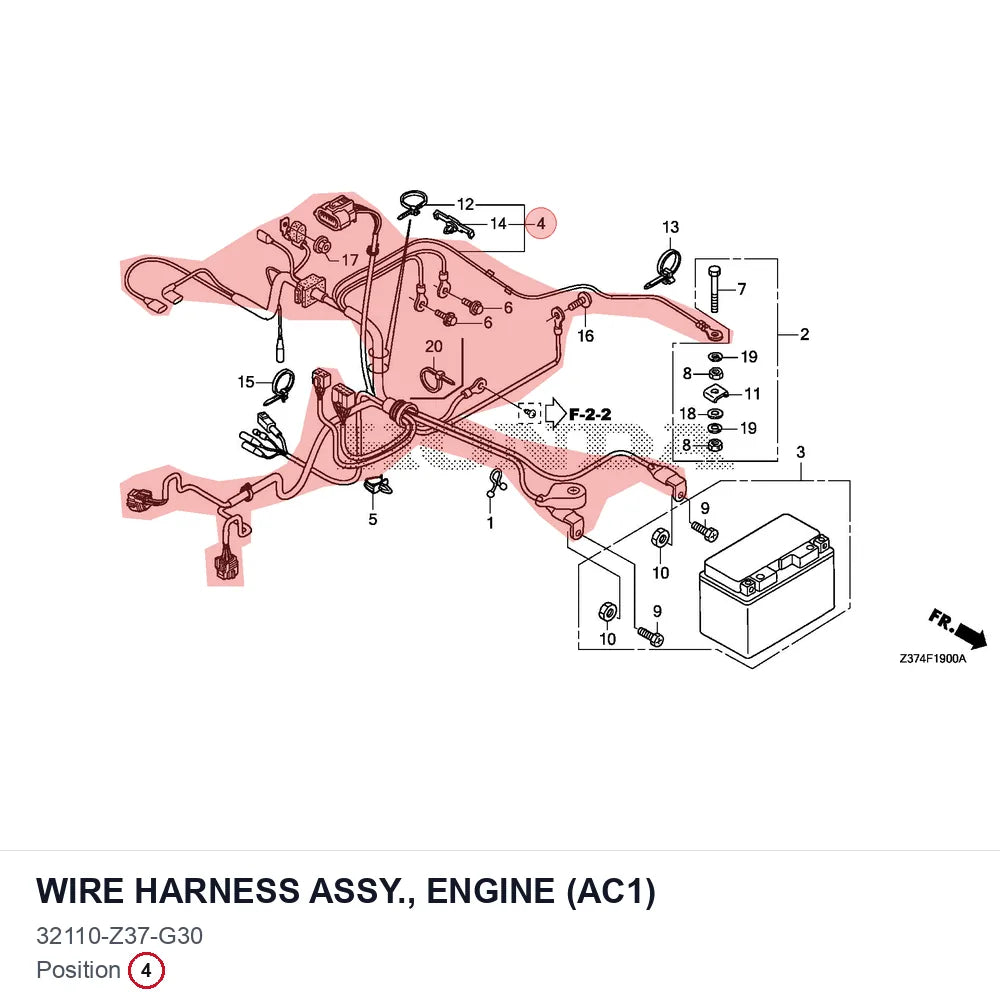 WIRE HARNESS ASSY., ENGINE (AC1)