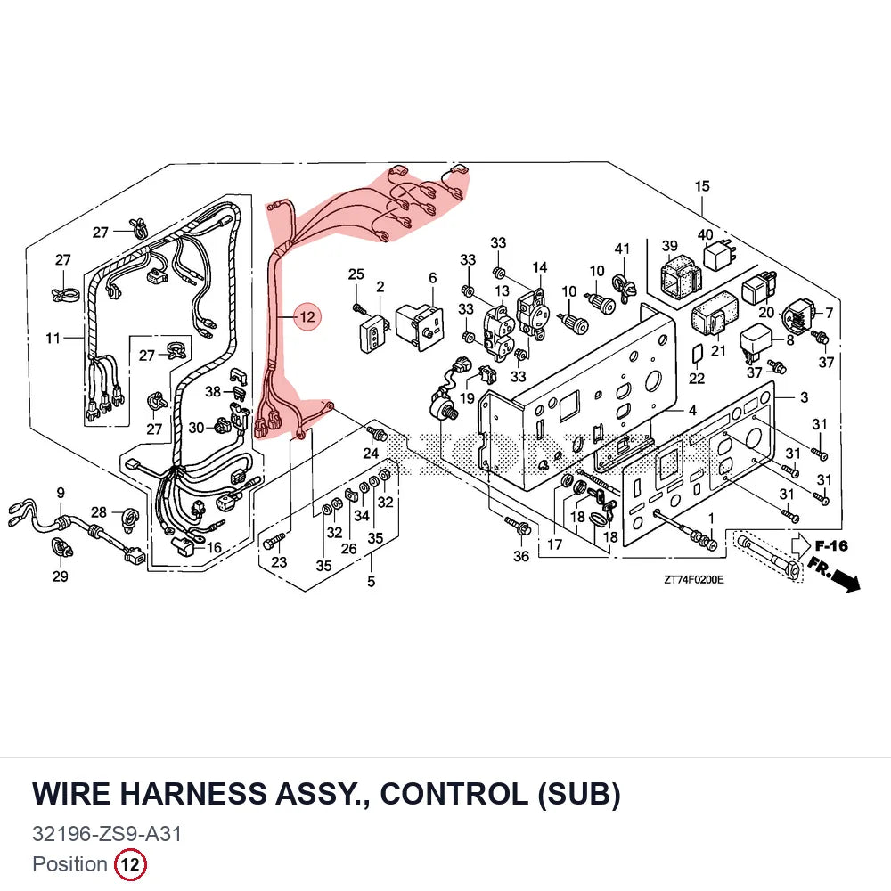 WIRE HARNESS ASSY., CONTROL (SUB)