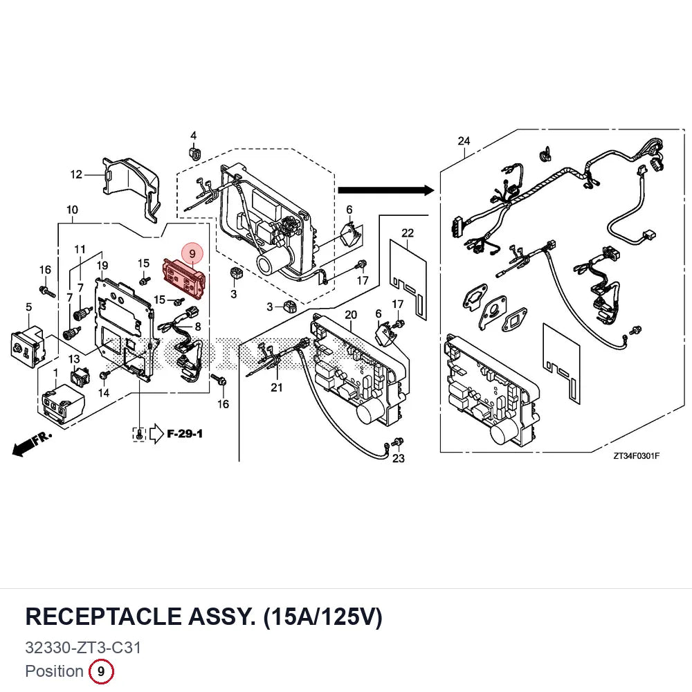 RECEPTACLE ASSY. (15A/125V)