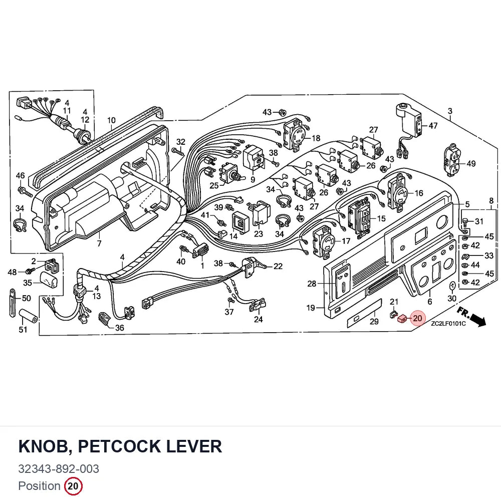 KNOB, PETCOCK LEVER