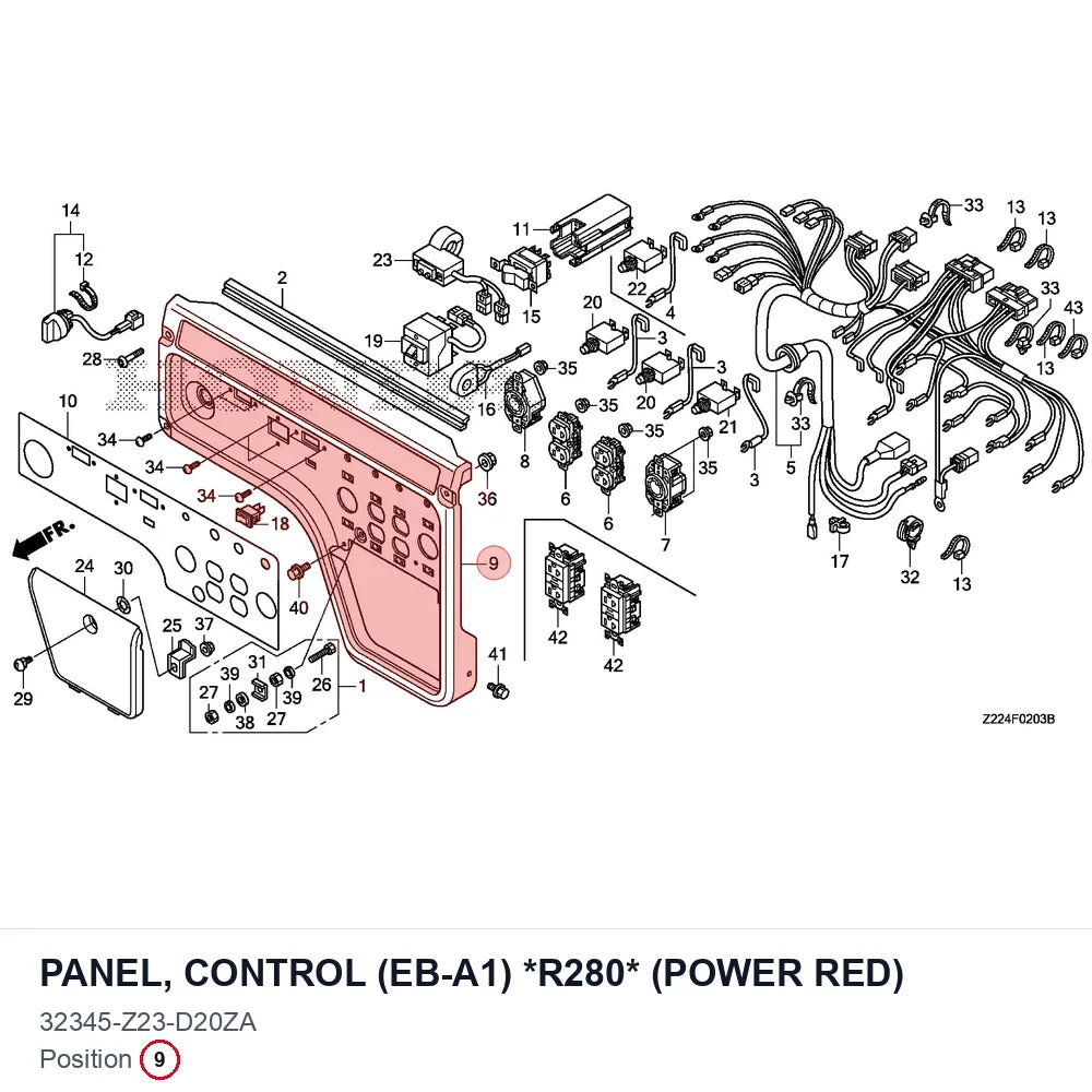 PANEL, CONTROL (EB-A1) *R280* (POWER RED)