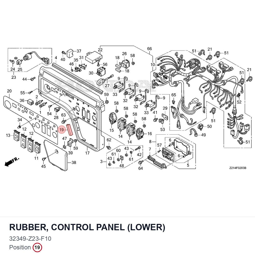 RUBBER, CONTROL PANEL (LOWER)
