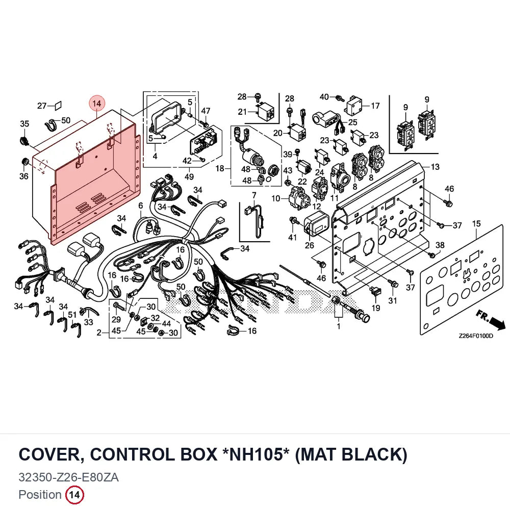 COVER, CONTROL BOX *NH105* (MAT BLACK)