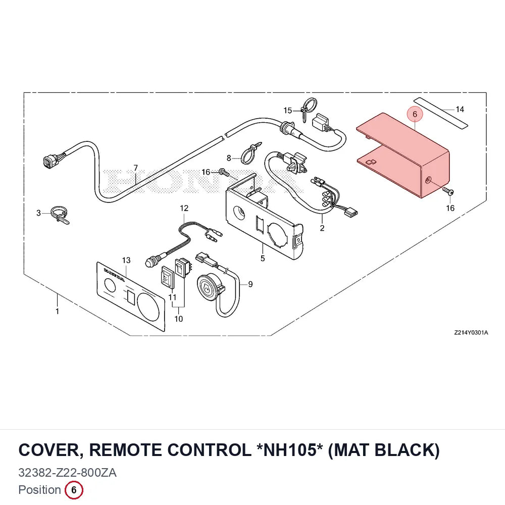 COVER, REMOTE CONTROL *NH105* (MAT BLACK)