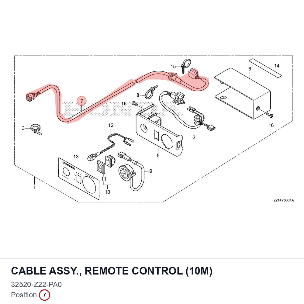 CABLE ASSY., REMOTE CONTROL (10M)
