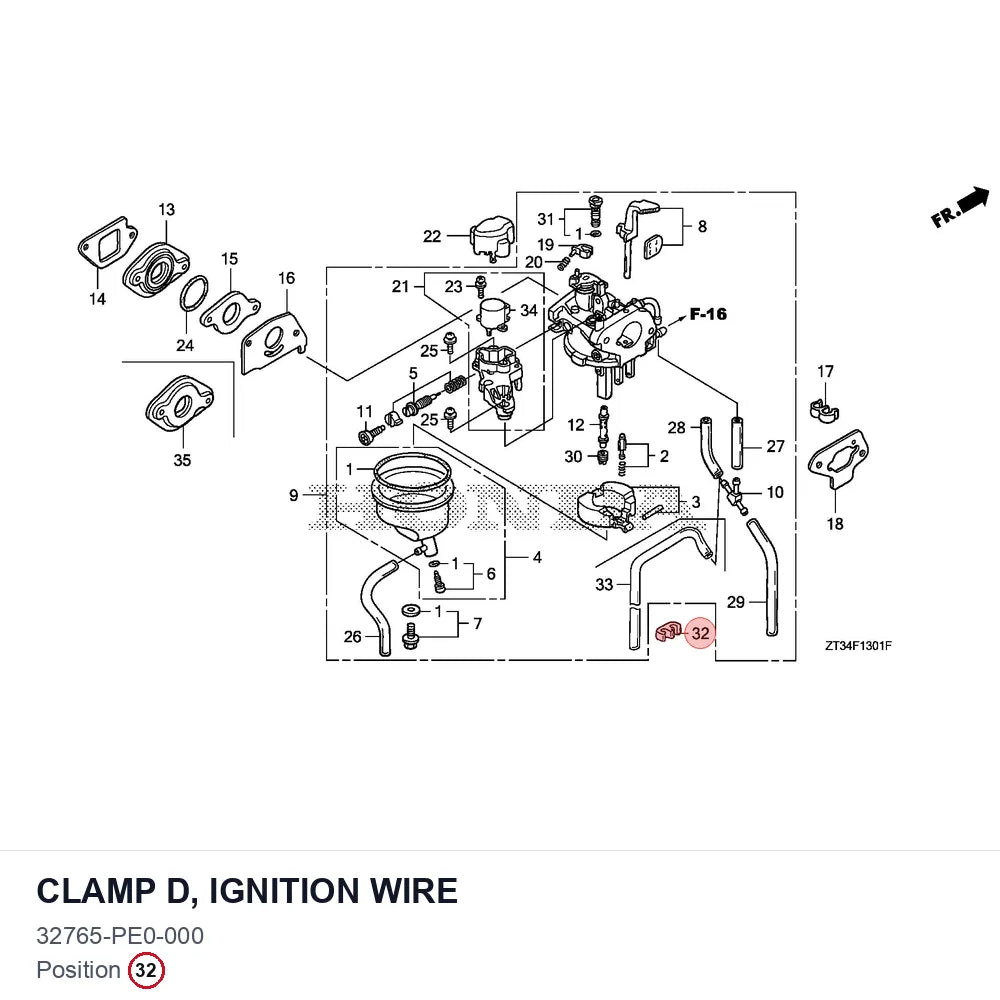 CLAMP D, IGNITION WIRE
