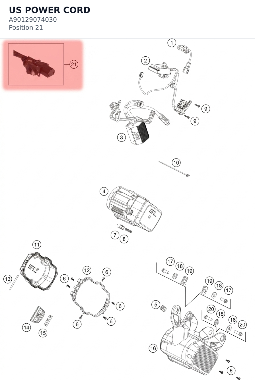 Diagram preview: US POWER CORD (A90129074030)