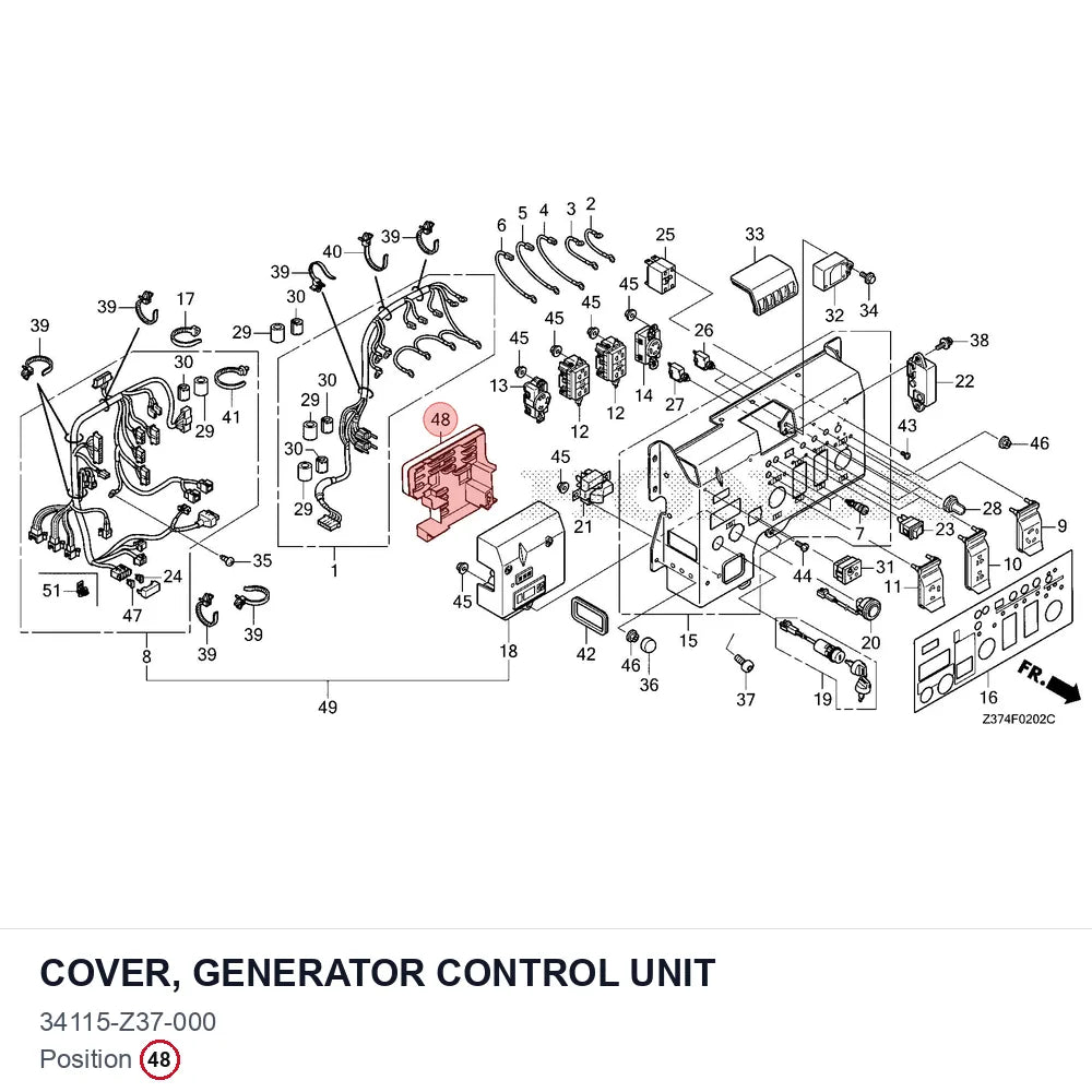 COVER, GENERATOR CONTROL UNIT