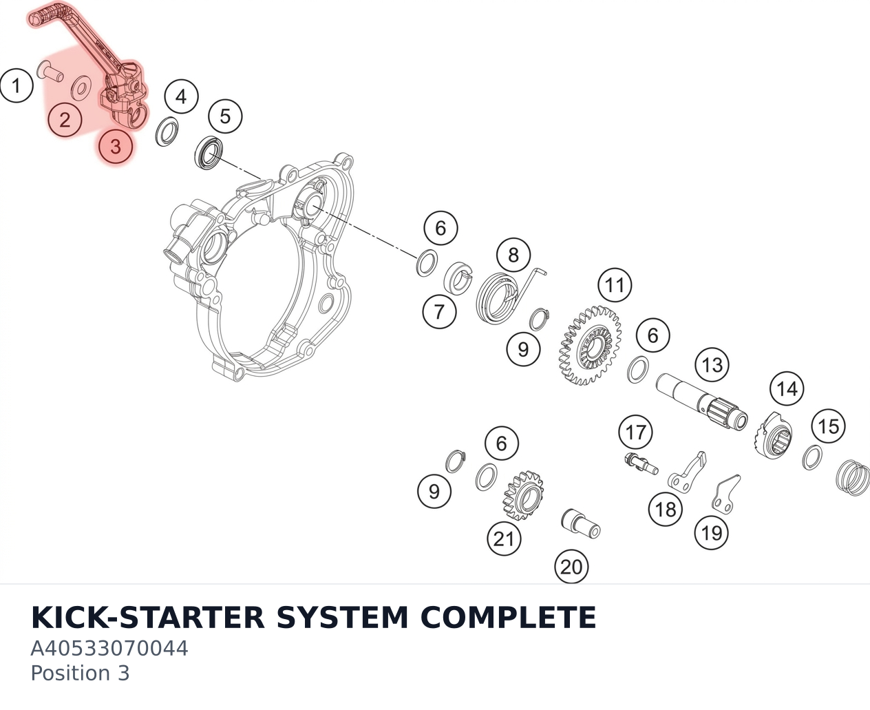 Diagram preview: KICK-STARTER SYSTEM COMPLETE (A40533070044)