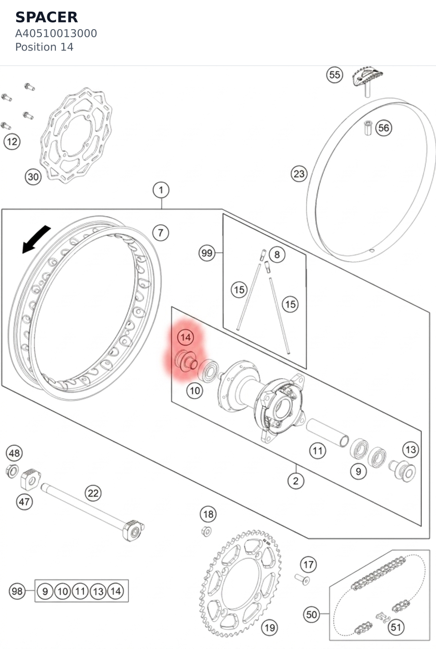 Diagram preview: SPACER (A40510013000)