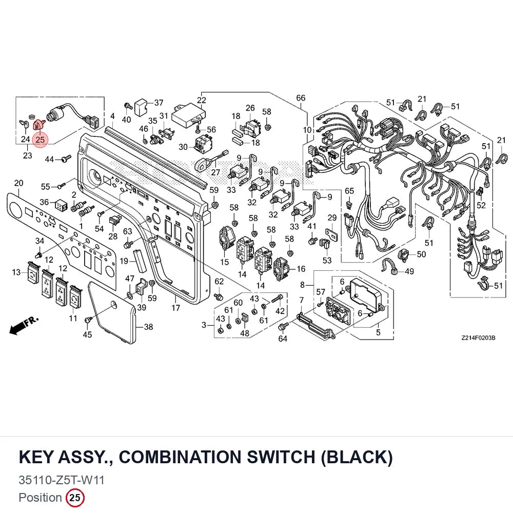 KEY ASSY., COMBINATION SWITCH (BLACK)