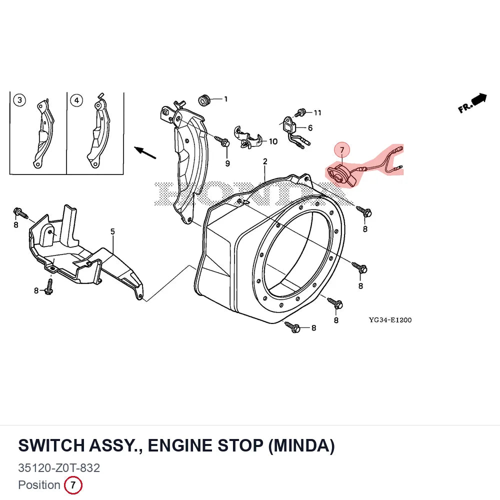 SWITCH ASSY., ENGINE STOP (MINDA)