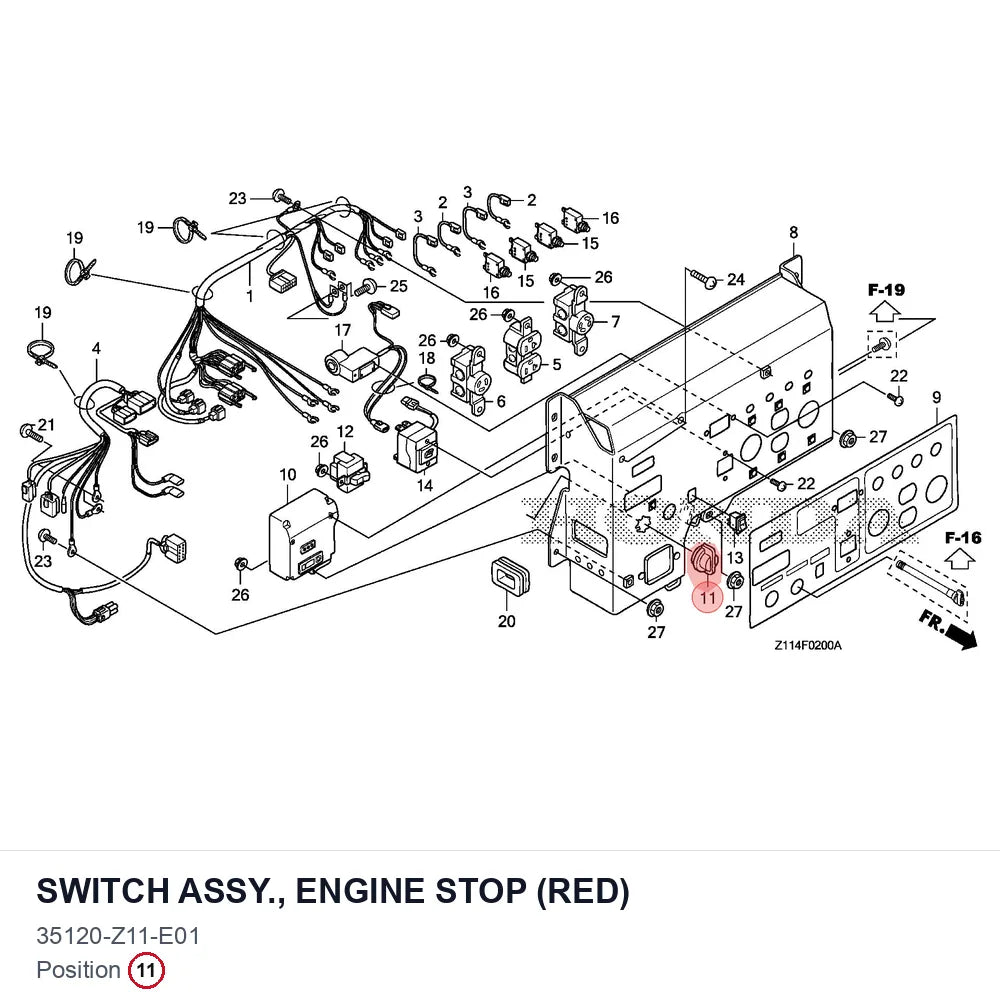 SWITCH ASSY., ENGINE STOP (RED)