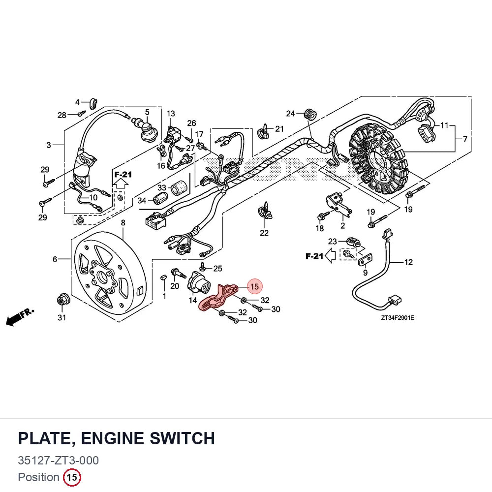 PLATE, ENGINE SWITCH