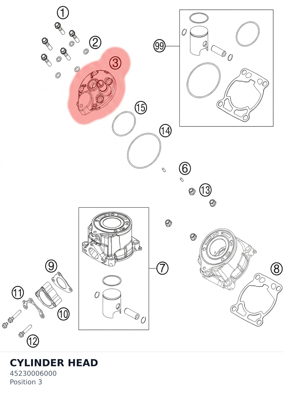 Diagram preview: CYLINDER HEAD (45230006000)