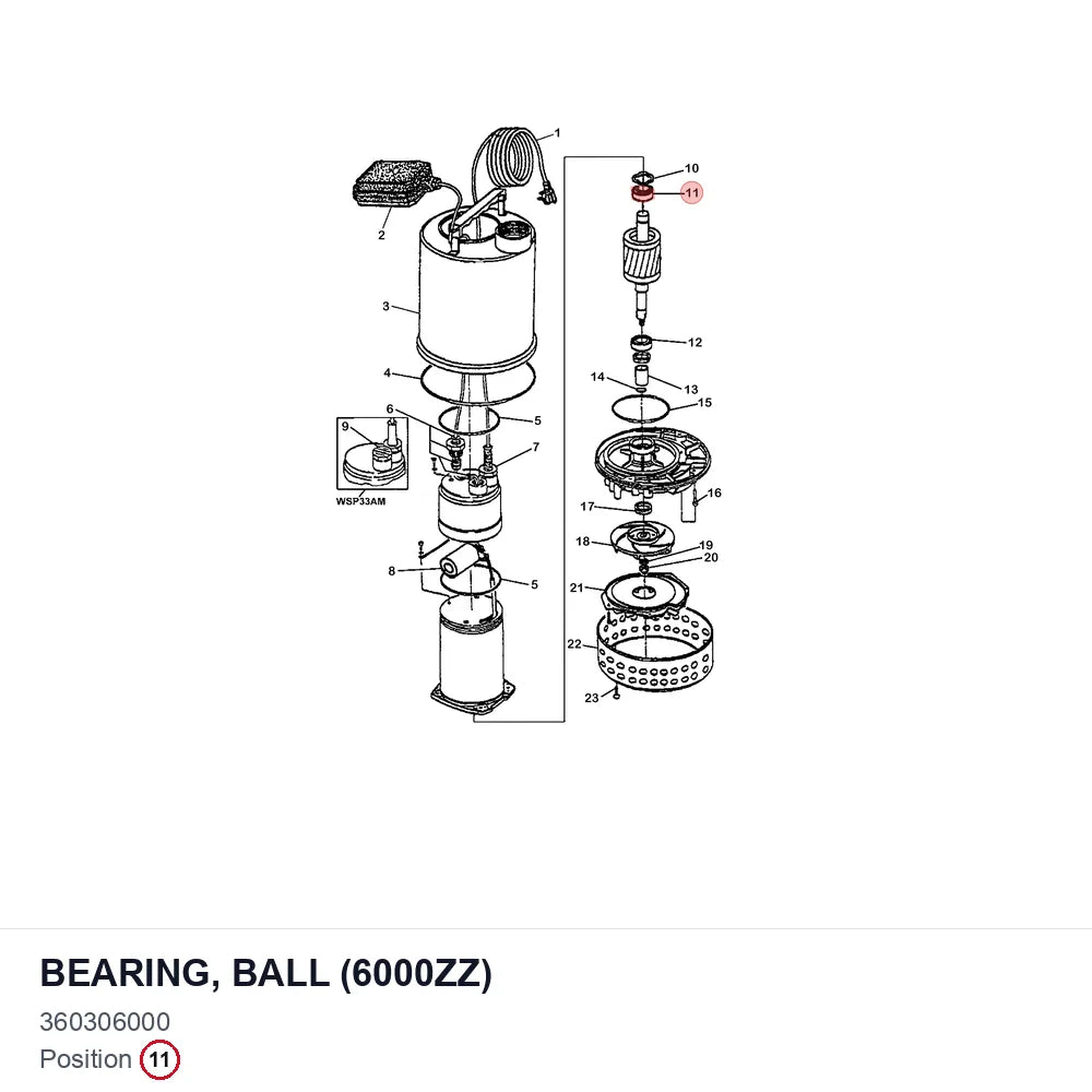 BEARING, BALL (6000ZZ)
