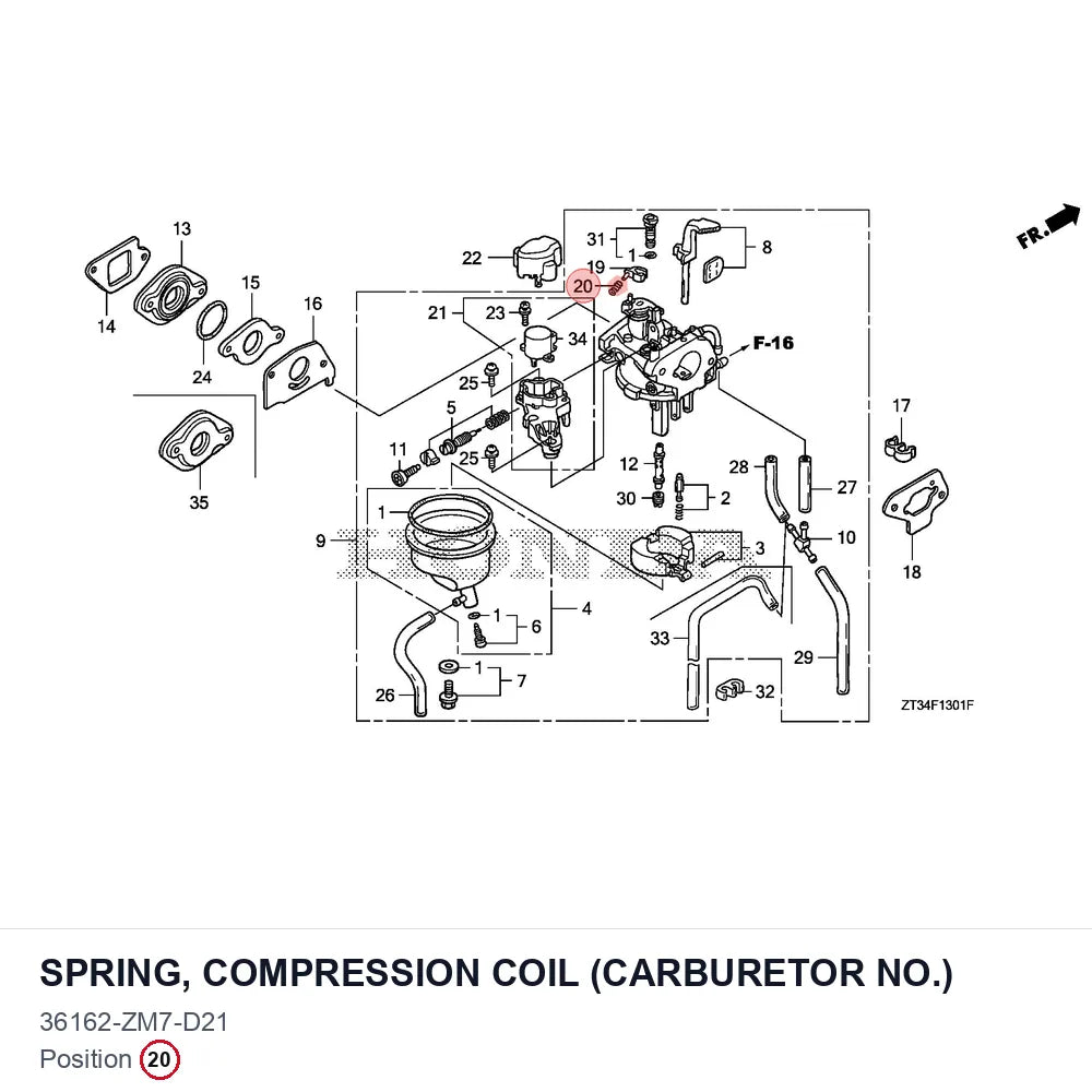 SPRING, COMPRESSION COIL (CARBURETOR NO.)