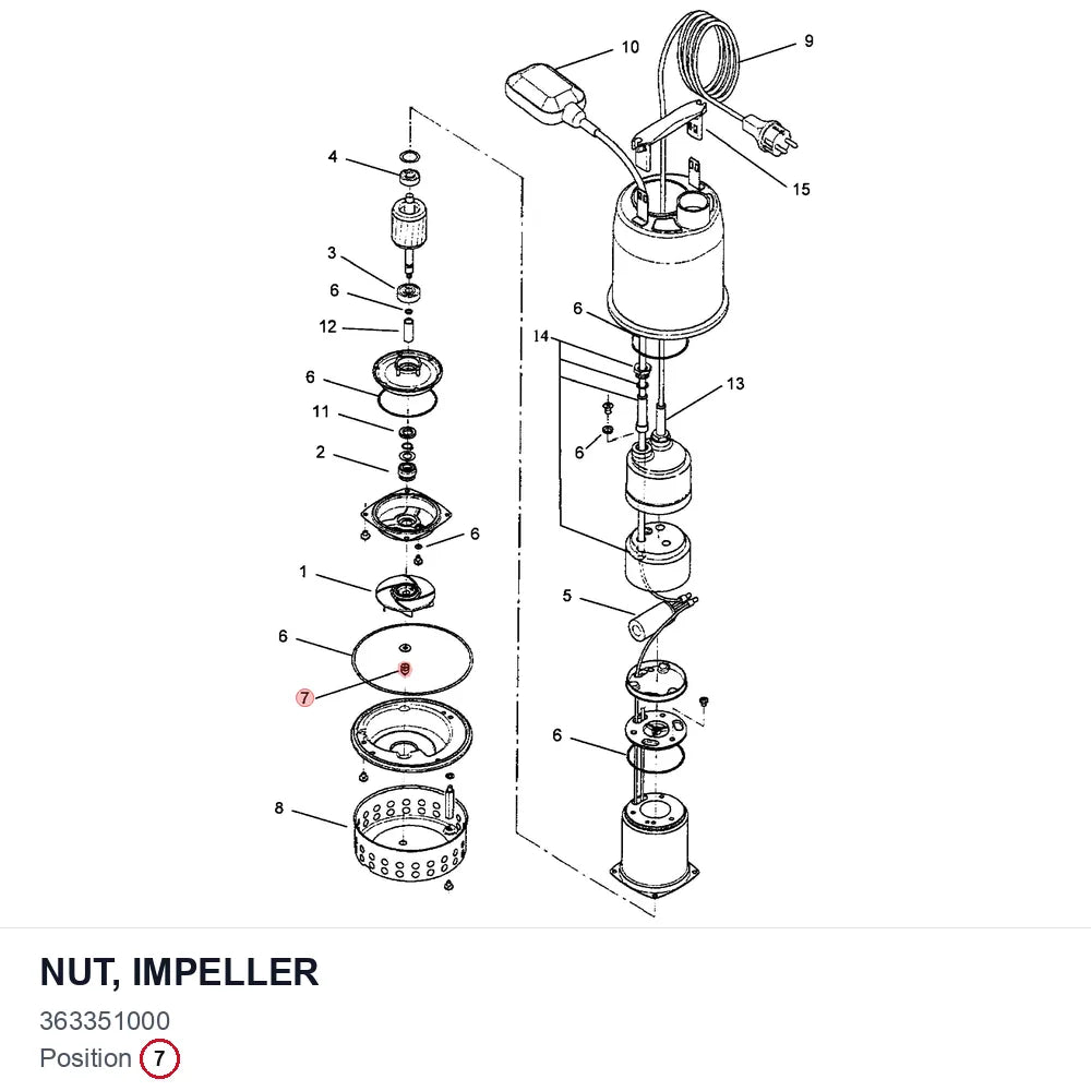 NUT, IMPELLER
