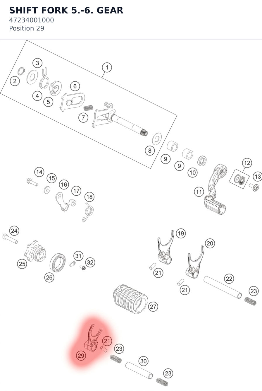 Diagram preview: SHIFT FORK 5.-6. GEAR (47234001000)