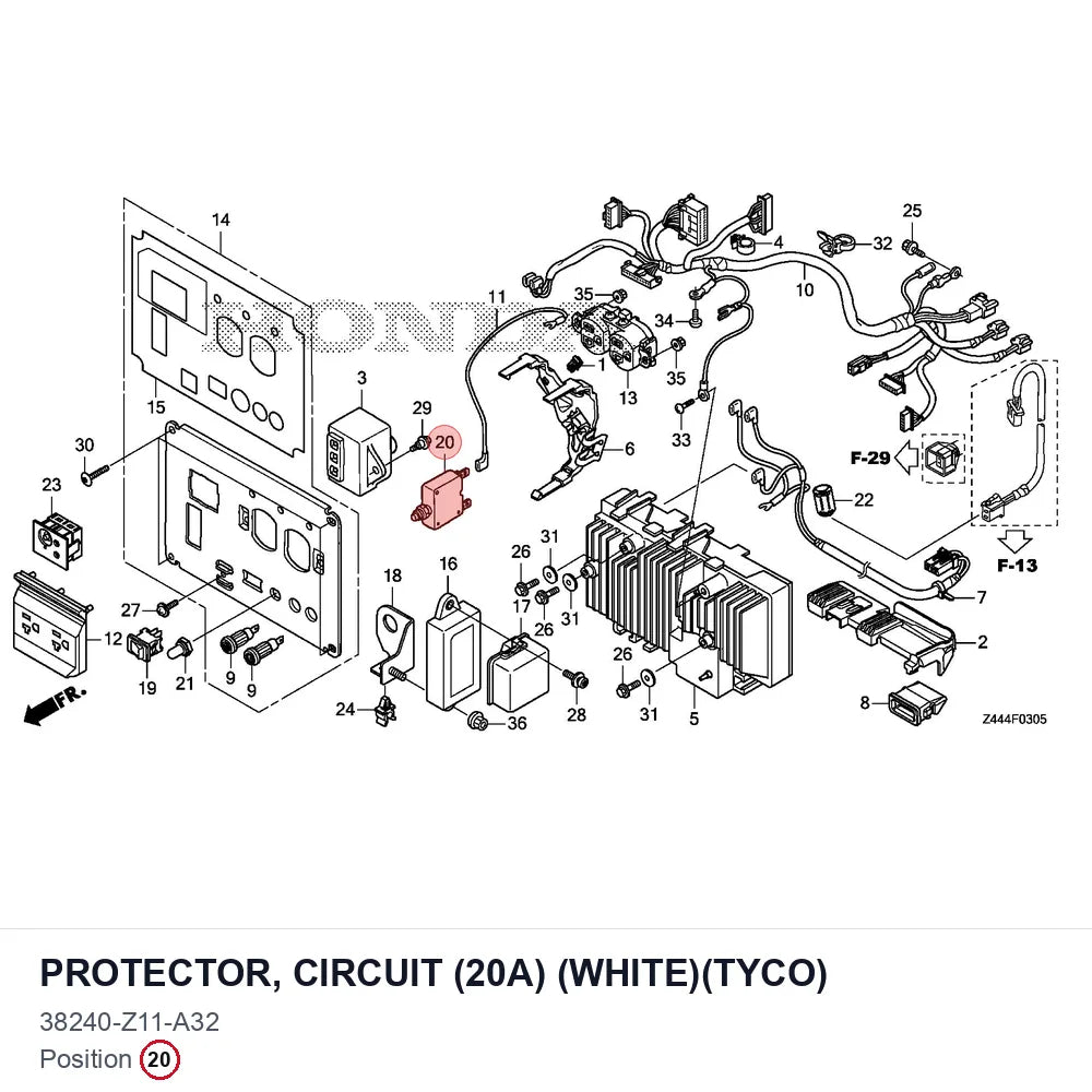 PROTECTOR, CIRCUIT (20A) (WHITE)(TYCO)