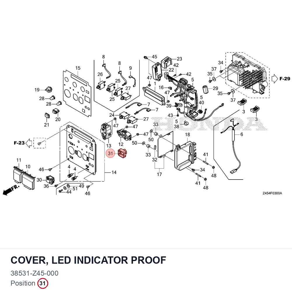 COVER, LED INDICATOR PROOF